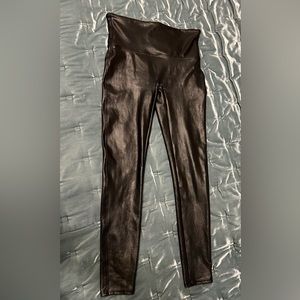 Spanx leather look black legging
